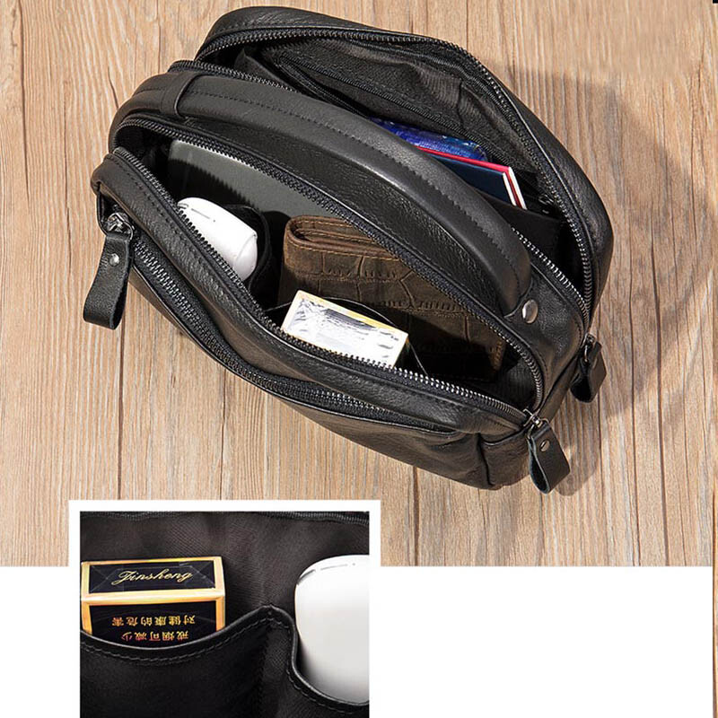 Muška torbica sa spojkom, mekana prava koža, veliki kapacitet, muški novčanici, džep za mobitel, poslovna duga torbica, ženska šminka torba