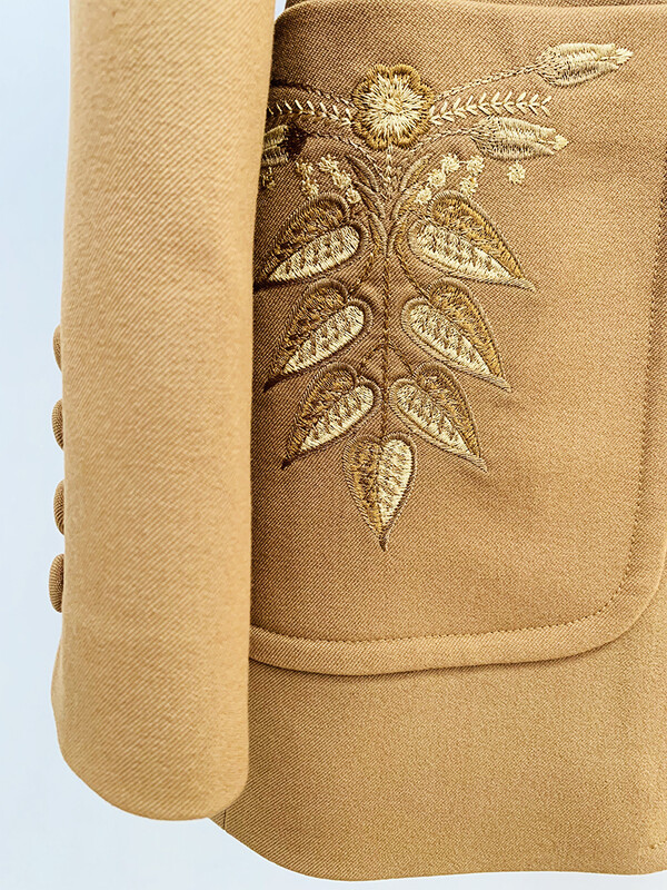 HIGH STREET jaunākās modes 2024. gada dizaineru uzvalku komplekts, sieviešu šauri pieguļošs, izšūšanas bikšu komplekts ar vienu rindu, 2 gab.