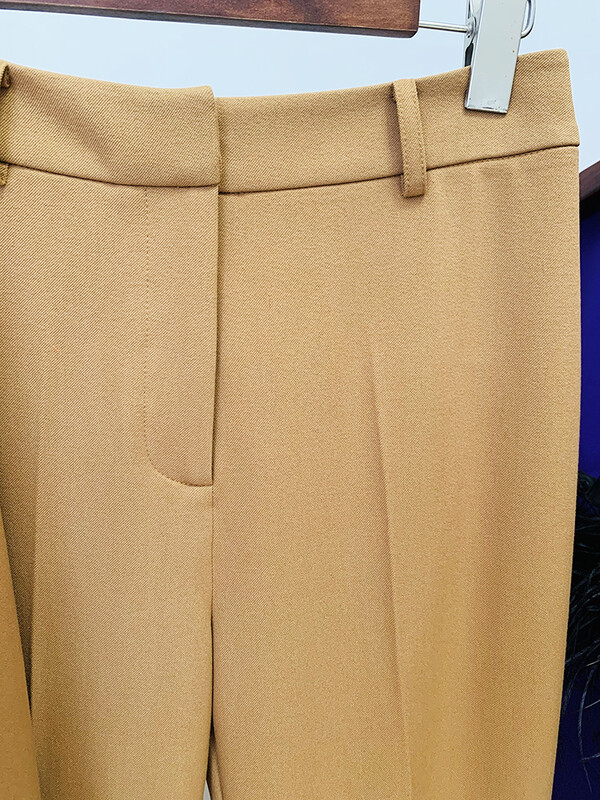 HIGH STREET jaunākās modes 2024. gada dizaineru uzvalku komplekts, sieviešu šauri pieguļošs, izšūšanas bikšu komplekts ar vienu rindu, 2 gab.