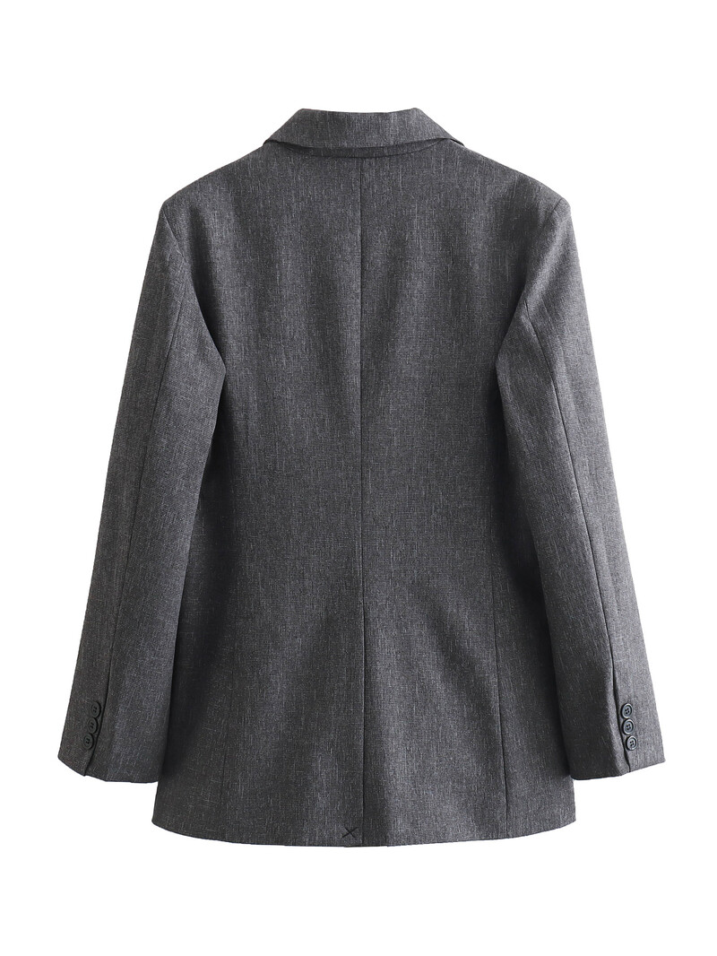 TRAFZA uredski sako za dame Ženski sako s jednim gumbom na rever i hlače, novi modni sako za jesen 2024.