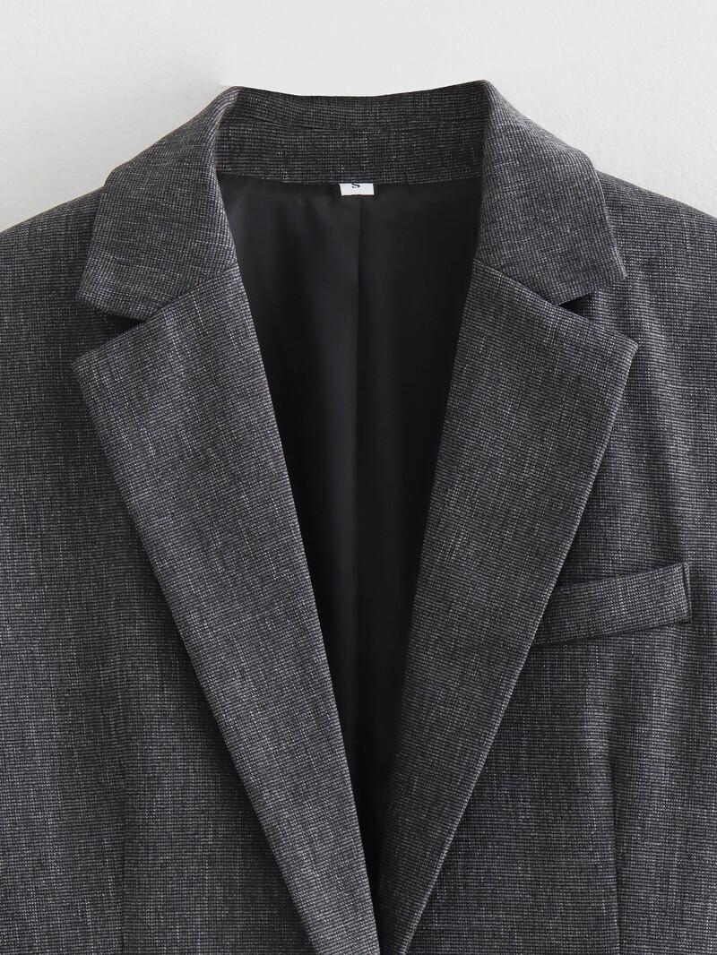 TRAFZA uredski sako za dame Ženski sako s jednim gumbom na rever i hlače, novi modni sako za jesen 2024.