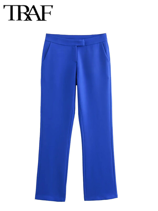 TRAF női öltöny hosszú nadrág szettek női 2 részes divat irodai karcsú blézerkabát kétrészes szett női ruhák