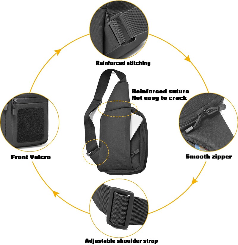 Skrivena torba za nošenje preko ramena za muškarce, CCW torba za nošenje EDC torba za nošenje Shoulde najlonska visokokvalitetna prsa Torbe za pištolje