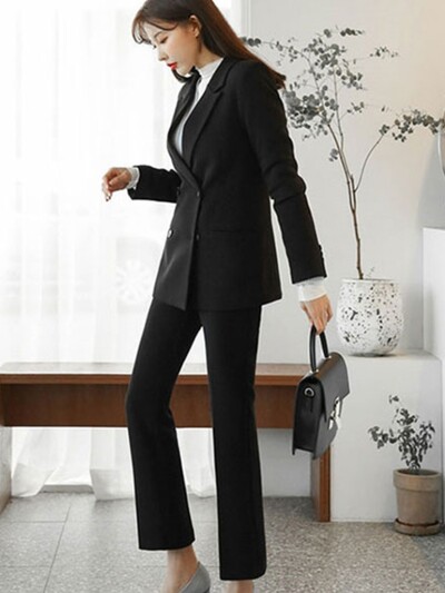 Vintage blejzer jakne Ravne hlače Komplet od dva dijela Korejski modni elegantni i šik ženski odijeli s hlačama Ležerna ženska svečana odjeća