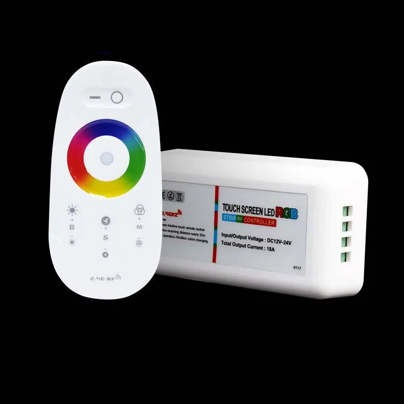2.4G jutiklinis ekranas belaidis DC12-24V LED RGB RGBW valdiklis RF Control 18A nuotolinio valdymo pultelis