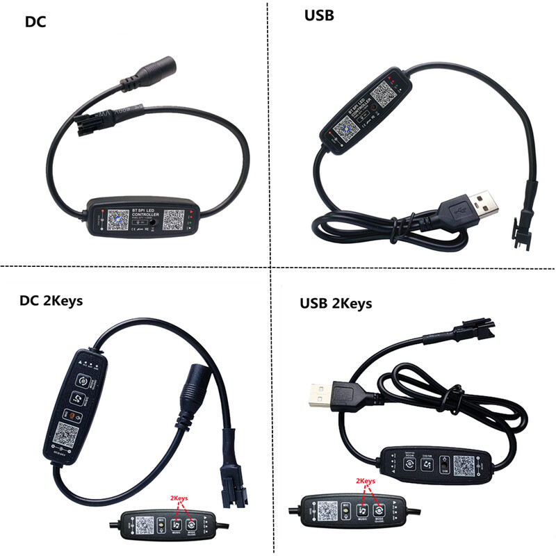 ZENGGE APP Pixel RGB Bluetoothi muusikakontroller USB DC 5V 12V 24V WS2811 WS2812B SK6812 RGB RGBW adresseeritava LED-ribavalgusti jaoks