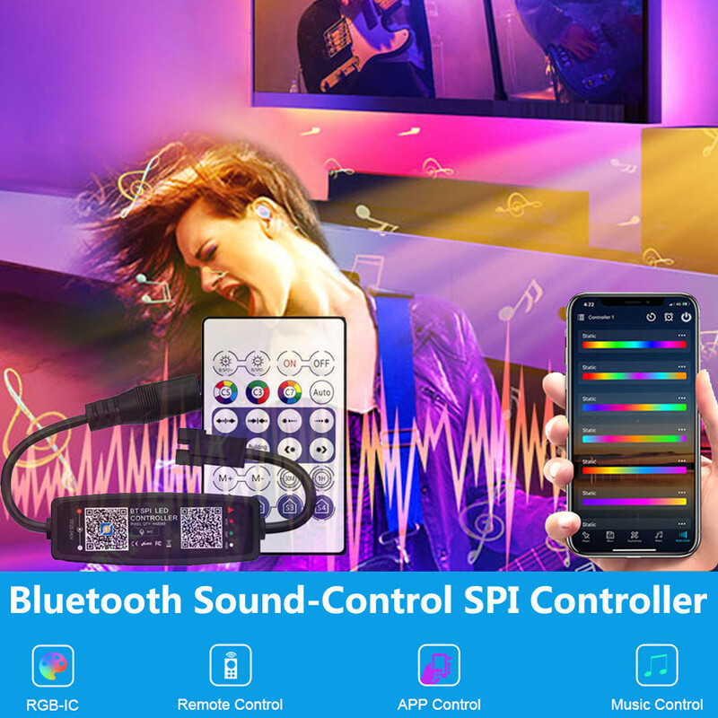 ZENGGE APP Pixel RGB Bluetoothi muusikakontroller USB DC 5V 12V 24V WS2811 WS2812B SK6812 RGB RGBW adresseeritava LED-ribavalgusti jaoks