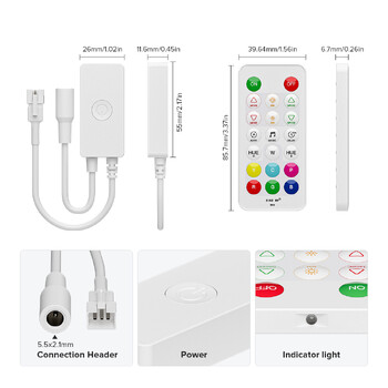 Κιτ τηλεχειριστηρίου SP64XE 2,4G για SPI Pixel ή 5CH PWM LED Light Strip COB DIM RGB RGBW CCT WS2812B SK6812 Music BT 5V-24V