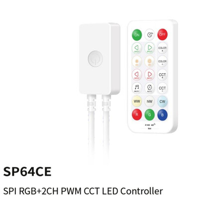 2,4G kaugjuhtimispuldi SP64XE kontrolleri komplekt SPI-pikslite või 5-kanalilise PWM LED-valgusriba jaoks COB DIM RGB RGBW CCT WS2812B SK6812 muusika BT 5V-24V