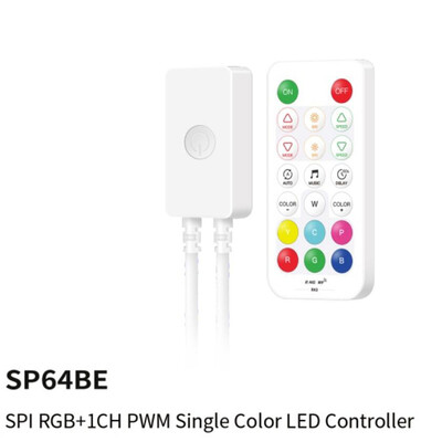2,4G kaugjuhtimispuldi SP64XE kontrolleri komplekt SPI-pikslite või 5-kanalilise PWM LED-valgusriba jaoks COB DIM RGB RGBW CCT WS2812B SK6812 muusika BT 5V-24V