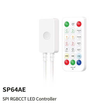 2,4G kaugjuhtimispuldi SP64XE kontrolleri komplekt SPI-pikslite või 5-kanalilise PWM LED-valgusriba jaoks COB DIM RGB RGBW CCT WS2812B SK6812 muusika BT 5V-24V