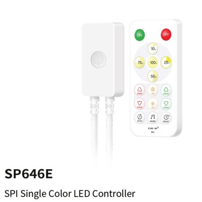 2,4G kaugjuhtimispuldi SP64XE kontrolleri komplekt SPI-pikslite või 5-kanalilise PWM LED-valgusriba jaoks COB DIM RGB RGBW CCT WS2812B SK6812 muusika BT 5V-24V