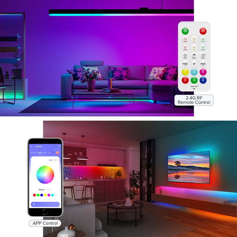 2,4G kaugjuhtimispuldi SP64XE kontrolleri komplekt SPI-pikslite või 5-kanalilise PWM LED-valgusriba jaoks COB DIM RGB RGBW CCT WS2812B SK6812 muusika BT 5V-24V