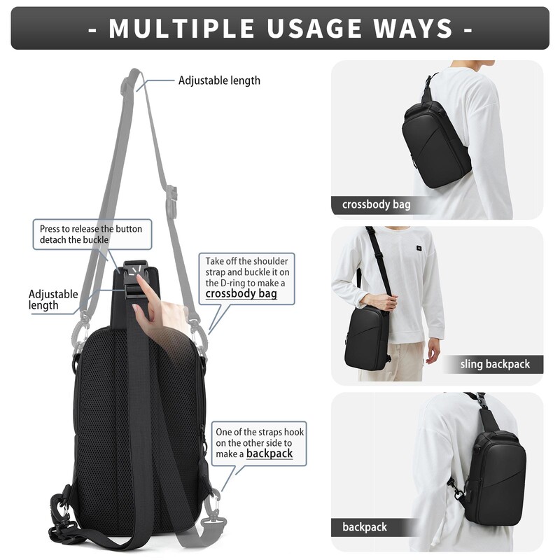 Vīriešu krūšu soma Viena plecu soma Fishion Crossbody soma, mazas jostas somas Krūškurvja soma atpūtai brīvā dabā sporta velosipēda mugursoma