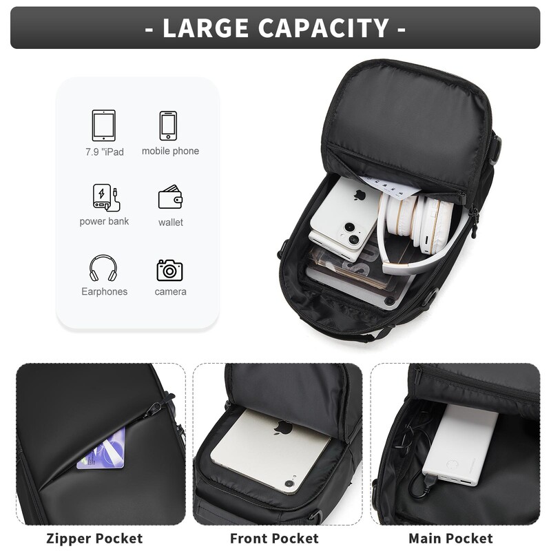 Vīriešu krūšu soma Viena plecu soma Fishion Crossbody soma, mazas jostas somas Krūškurvja soma atpūtai brīvā dabā sporta velosipēda mugursoma