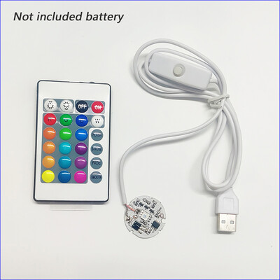 1 paar DC5V värvilist gradient LED RGB valgusplaati lüliti ja kaugjuhtimispuldiga.