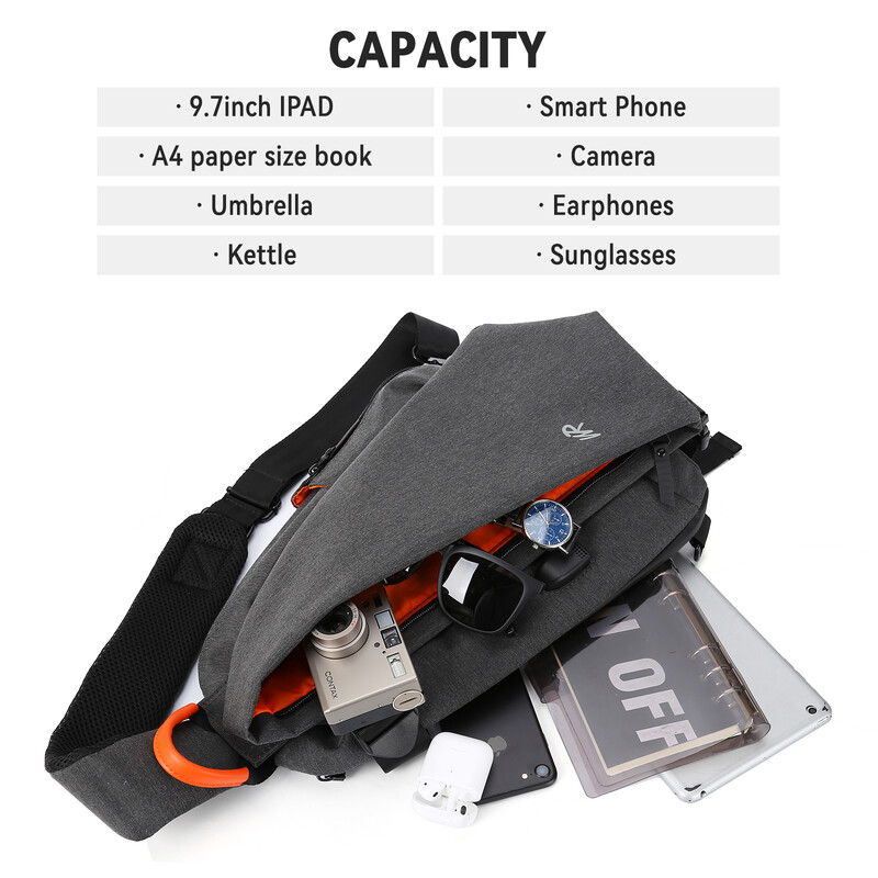 Protuprovalna torba preko ramena za muškarce, žene, mali ruksak, torba za jedno rame, torba za prsa, ruksak za planinarenje, biciklizam, putovanja