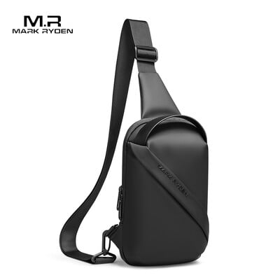 Mark Ryden Geantă pentru bărbați Geanta Oxford Sling 7.9 inch Geantă pentru piept pentru bărbați Geantă crossbody pentru bărbați Genți de umăr pentru motociclist, negru, nouă, la modă