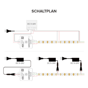 SP636E-SP639E SPI FCOB Pixels LED Controller SK6812 WS2814 RGBW WS2812B RGB Light Strip Bluetooth Music IOS Android 2.4G 5V-24V