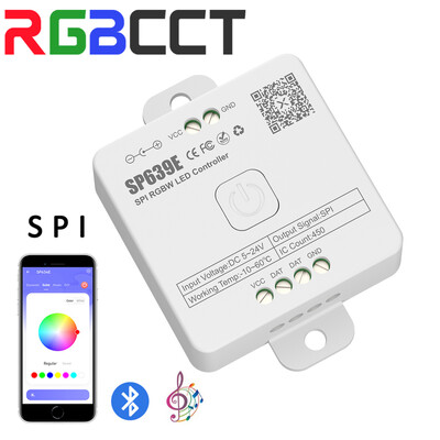 SP636E-SP639E SPI FCOB Pixels LED vezérlő SK6812 WS2814 RGBW WS2812B RGB fénycsík Bluetooth zene IOS Android 2.4G 5V-24V