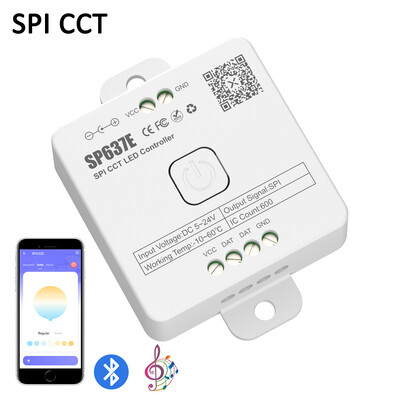 SP636E-SP639E SPI FCOB pikselių LED valdiklis SK6812 WS2814 RGBW WS2812B RGB šviesos juostelė Bluetooth muzika IOS Android 2.4G 5V-24V