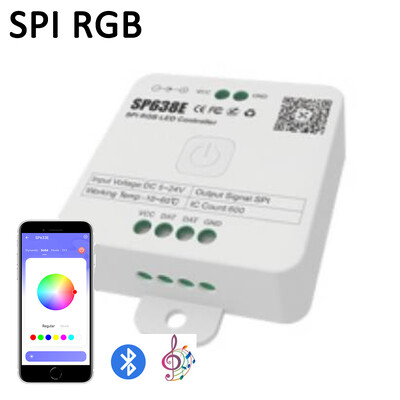 SP636E-SP639E SPI FCOB pikselių LED valdiklis SK6812 WS2814 RGBW WS2812B RGB šviesos juostelė Bluetooth muzika IOS Android 2.4G 5V-24V