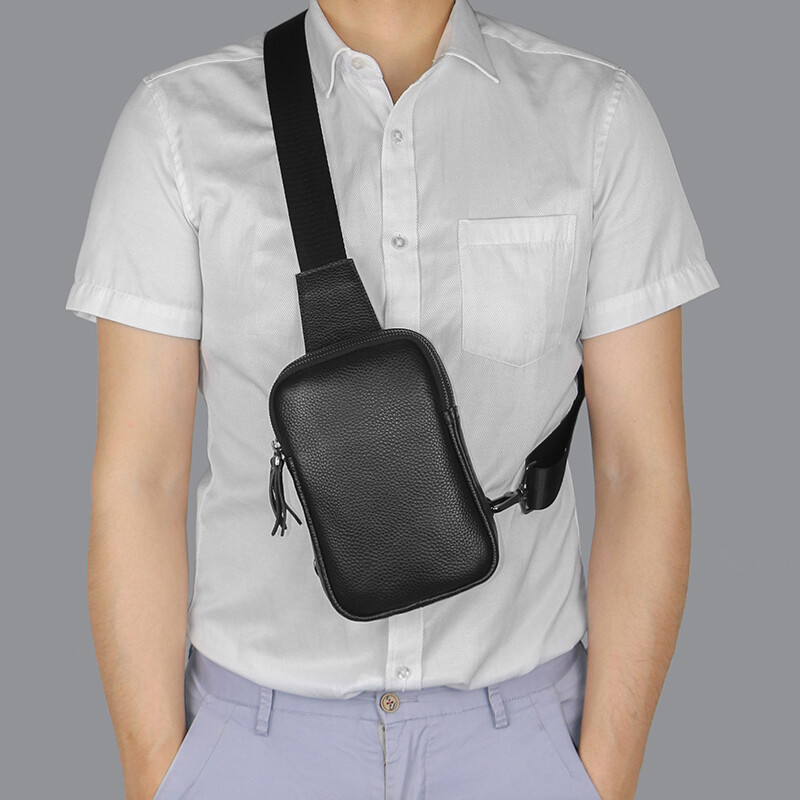 Geantă mică pentru bărbați din piele, geantă pentru umăr, geantă pentru femei, rucsac pentru piept, pentru pescuit, călătorie, drumeții, rucsacuri, sporturi în aer liber