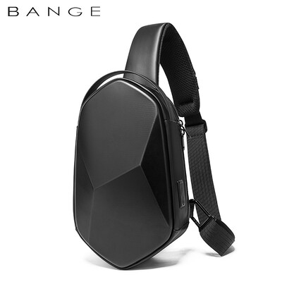 BANGE Hard Shell Design 3.0 USB Charging Чанта за през рамо Чанти за през рамо Мъжка водоустойчива чанта за къси пътувания на гърдите Опаковка за мъжка чанта за прашка