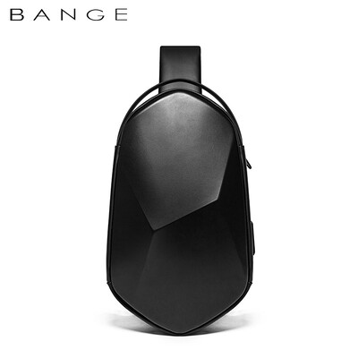 BANGE Hard Shell Design 3.0 USB uzlāde Crossbody Bag plecu somas vīriešiem, ūdensizturīgs Short Trip krūšu somas komplekts vīriešiem