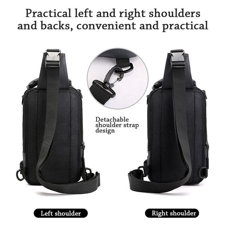 Muška remenska torba preko ramena Protuprovalna prsa i ramena Messenger ruksak USB priključak