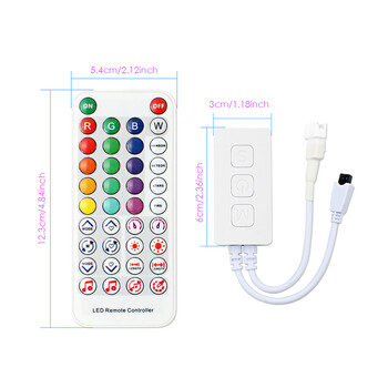 Bluetooth Music LED Strip Controller SP611E IR38 Keys Remote APP USB/DC For WS2812B WS2811 Addressable LED Lighting DC5V-24V