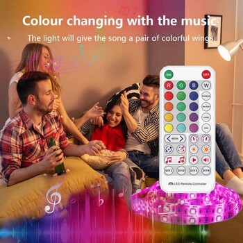 Bluetooth Music LED Strip Controller SP611E IR38 Keys Remote APP USB/DC For WS2812B WS2811 Addressable LED Lighting DC5V-24V