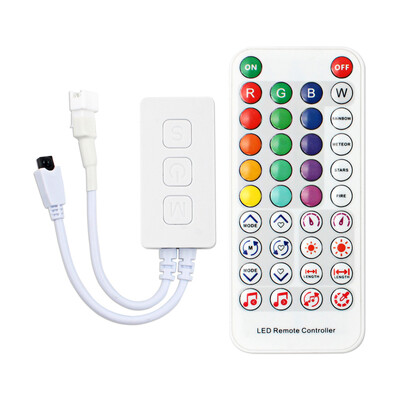 Bluetooth Zene LED szalagvezérlő SP611E IR38 gombok Távirányító APP USB/DC WS2812B WS2811 Címezhető LED világítás DC5V-24V