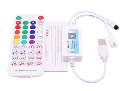 Bluetoothi muusika LED-ribakontroller SP611E IR38 klahvid Kaugjuhtimisrakendus USB/DC jaoks WS2812B WS2811 Adresseeritav LED-valgustus DC5V-24V