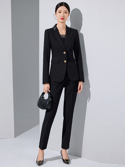 NAVIU dviejų dalių komplektai, moteriški kostiumai, 2024 m. Naujas rudens temperamentas, vienaeilis švarkelis Tvirtas laisvalaikio pieštuko formos kelnių kostiumai darbo drabužiams