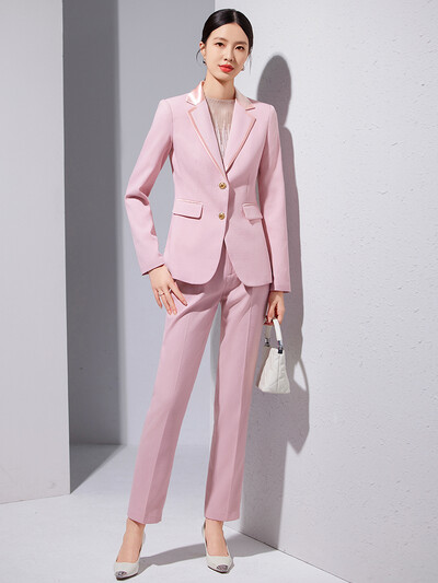 NAVIU dviejų dalių komplektai, moteriški kostiumai, 2024 m. Naujas rudens temperamentas, vienaeilis švarkelis Tvirtas laisvalaikio pieštuko formos kelnių kostiumai darbo drabužiams