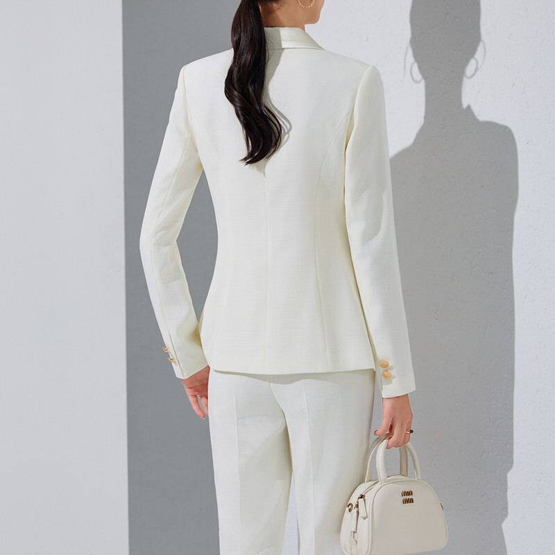 NAVIU dviejų dalių komplektai, moteriški kostiumai, 2024 m. Naujas rudens temperamentas, vienaeilis švarkelis Tvirtas laisvalaikio pieštuko formos kelnių kostiumai darbo drabužiams