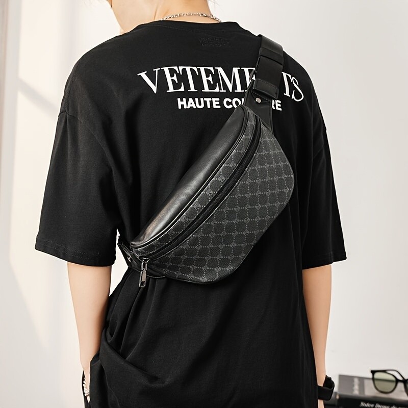 Genți de piept pentru bărbați Genți Fanny Pack multifuncțional Sling Crossbody Genți în aer liber Călărie Sport Alergare Short Trip Pack de talie