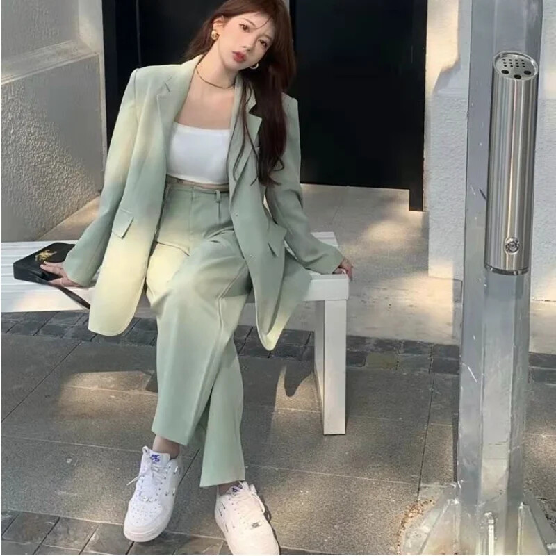 Sako i dvodijelni kompleti Hlače za žene Zelene hlače Odijela Odijela Vrećasti ženski set od 2 hlače Veleprodaja Besplatna dostava po mjeri