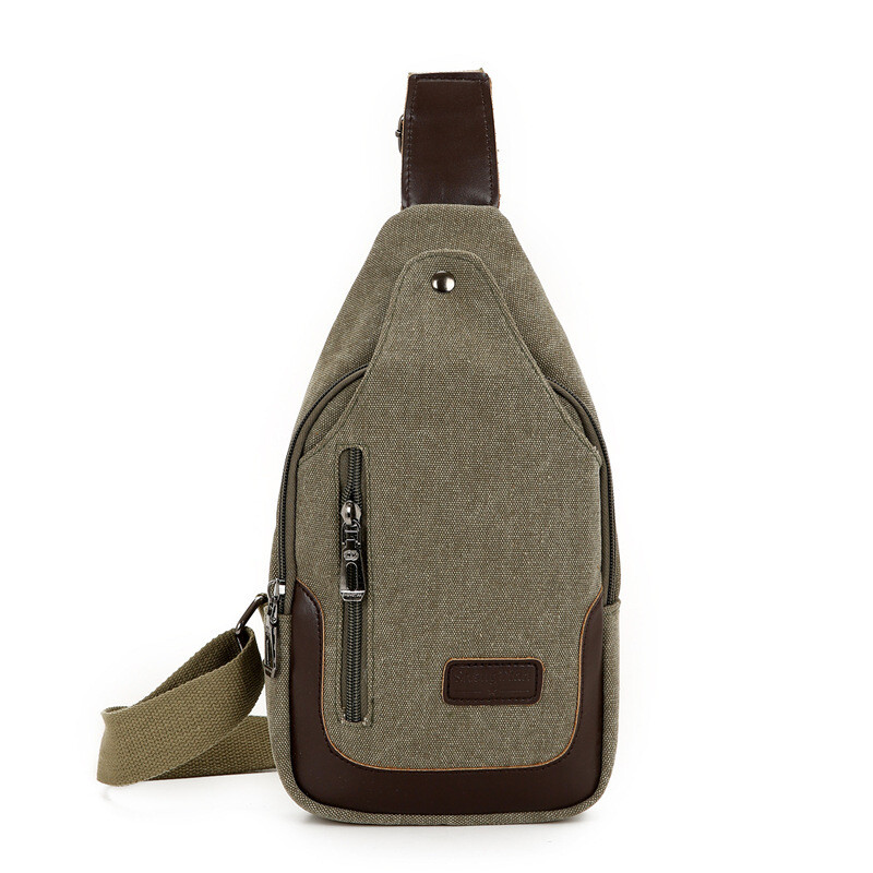 Augstas kvalitātes āra vīriešu krūšu soma Vintage Canvas Crossbody Soma vīriešiem Ikdienas plecu soma Lielas ietilpības slinga soma