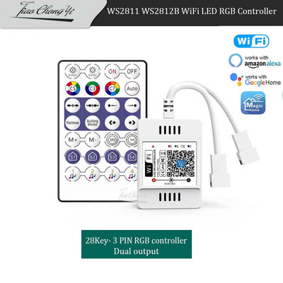 WS2811 WS2812B DC5-24V WiFi LED RGB valdiklis, skirtas Pixel rgb LED juostiniam apšvietimui WS2813 WS2815 SK6812 Magic Home