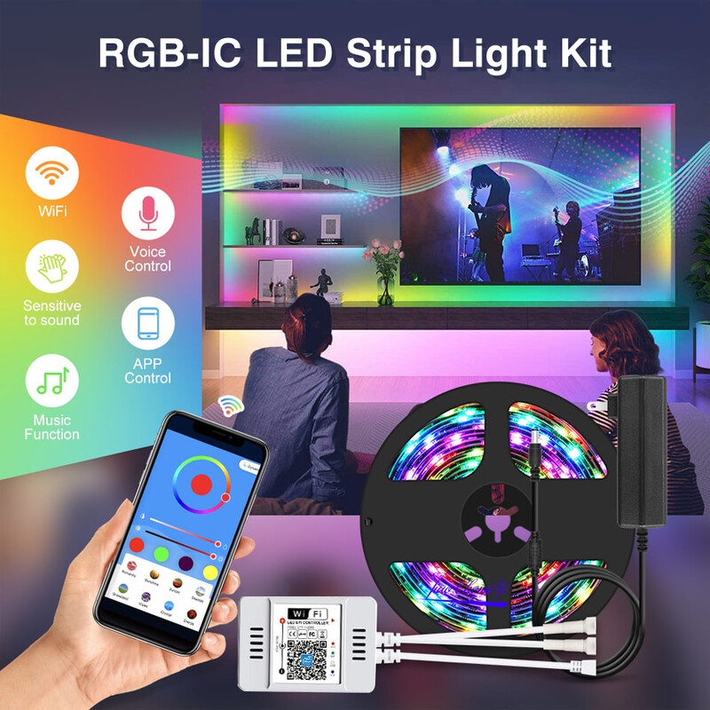 WS2811 WS2812B DC5-24V WiFi LED RGB valdiklis, skirtas Pixel rgb LED juostiniam apšvietimui WS2813 WS2815 SK6812 Magic Home
