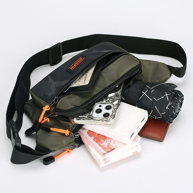 Geantă de piept pentru bărbați Pachet mic de portofoliu ultraușor cu clapă pentru bărbați Geantă de talie cu mai multe straturi pentru sporturi în aer liber Genți crossbody pentru antrenament