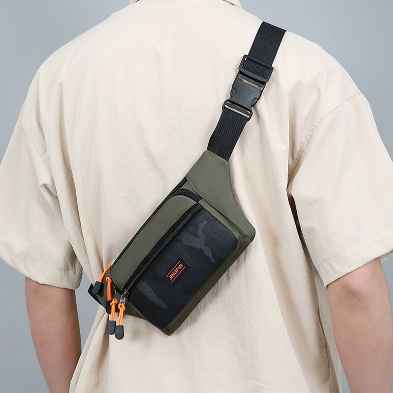 Geantă de piept pentru bărbați Pachet mic de portofoliu ultraușor cu clapă pentru bărbați Geantă de talie cu mai multe straturi pentru sporturi în aer liber Genți crossbody pentru antrenament