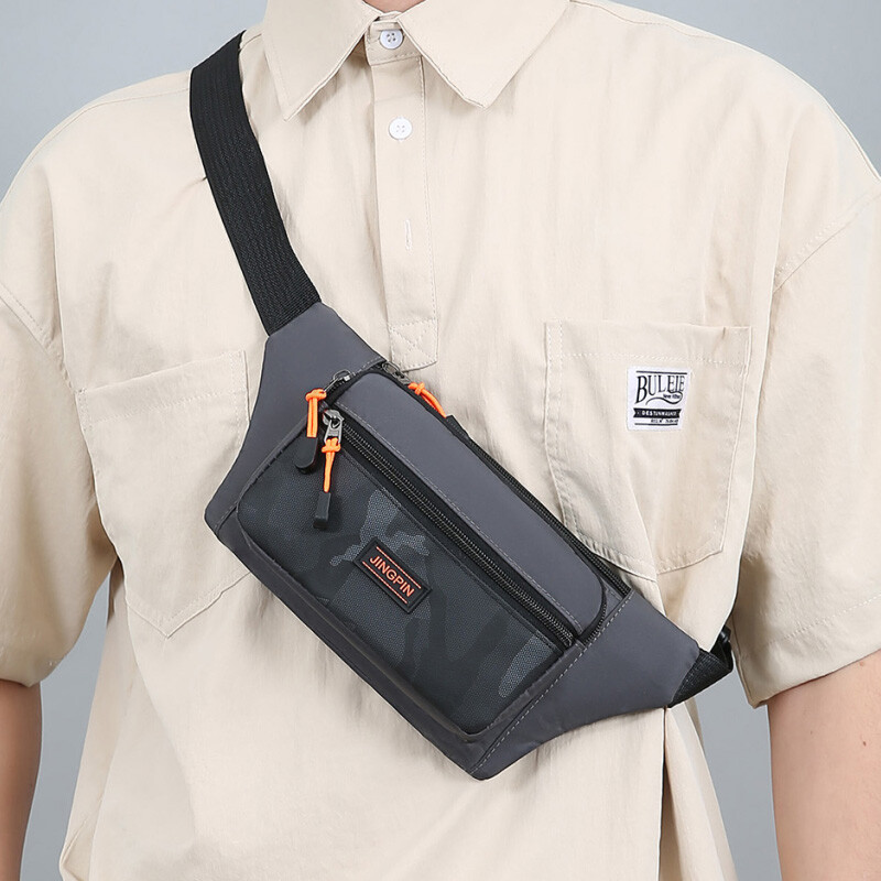 Geantă de piept pentru bărbați Pachet mic de portofoliu ultraușor cu clapă pentru bărbați Geantă de talie cu mai multe straturi pentru sporturi în aer liber Genți crossbody pentru antrenament