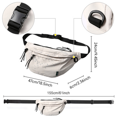 Crossbody Bag Lielizmēra Fanny Pack ūdensizturīgs Oksfordas krūšu soma Riteņbraukšanai Liela sporta zāles jostas soma Jostas soma vīriešiem sievietēm