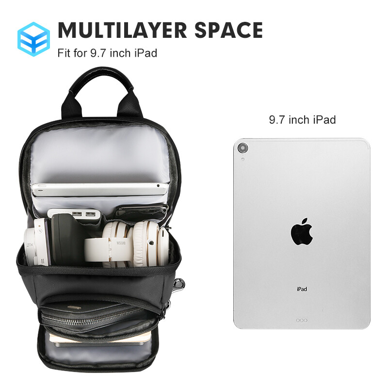 MARKK RYDEN Melltáska Férfi több zsebbel Férfi táskák Vállal keresztezett 9,7 hüvelykes iPadhez