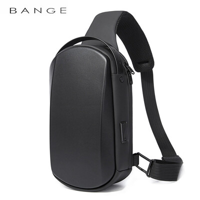 BANGE New Multifunction USB Crossbody Bag Geanta de umar Barbat TPU Impermeabil Sling Travel Messenger Pack Geanta de piept pentru barbati