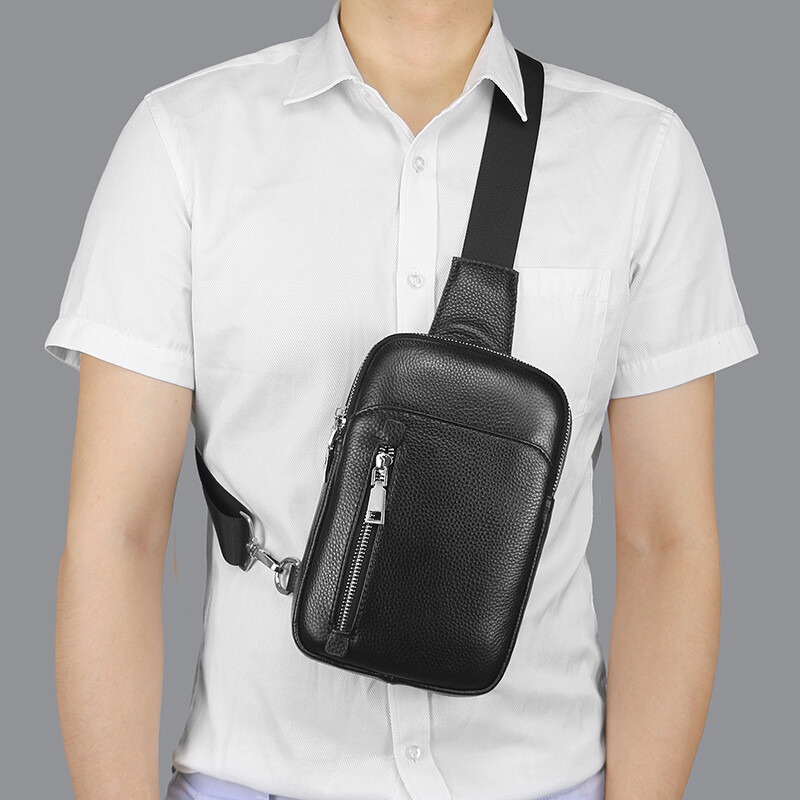Mala torbica od prave kože za muškarce i žene, putna prsa preko ramena za sportove na otvorenom