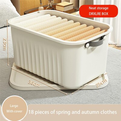 Čvrsta prekrivena kutija za pohranu 1 paket Kutija za pohranu u kućanstvu Alat za pohranu Otporan na prašinu s poklopcem Plastična kutija s materijalom za pokrivanje